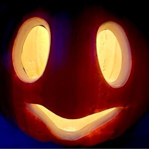 Vintage Pumpkin Jack O Lantern Lighted Halloween Fall Decor 8"